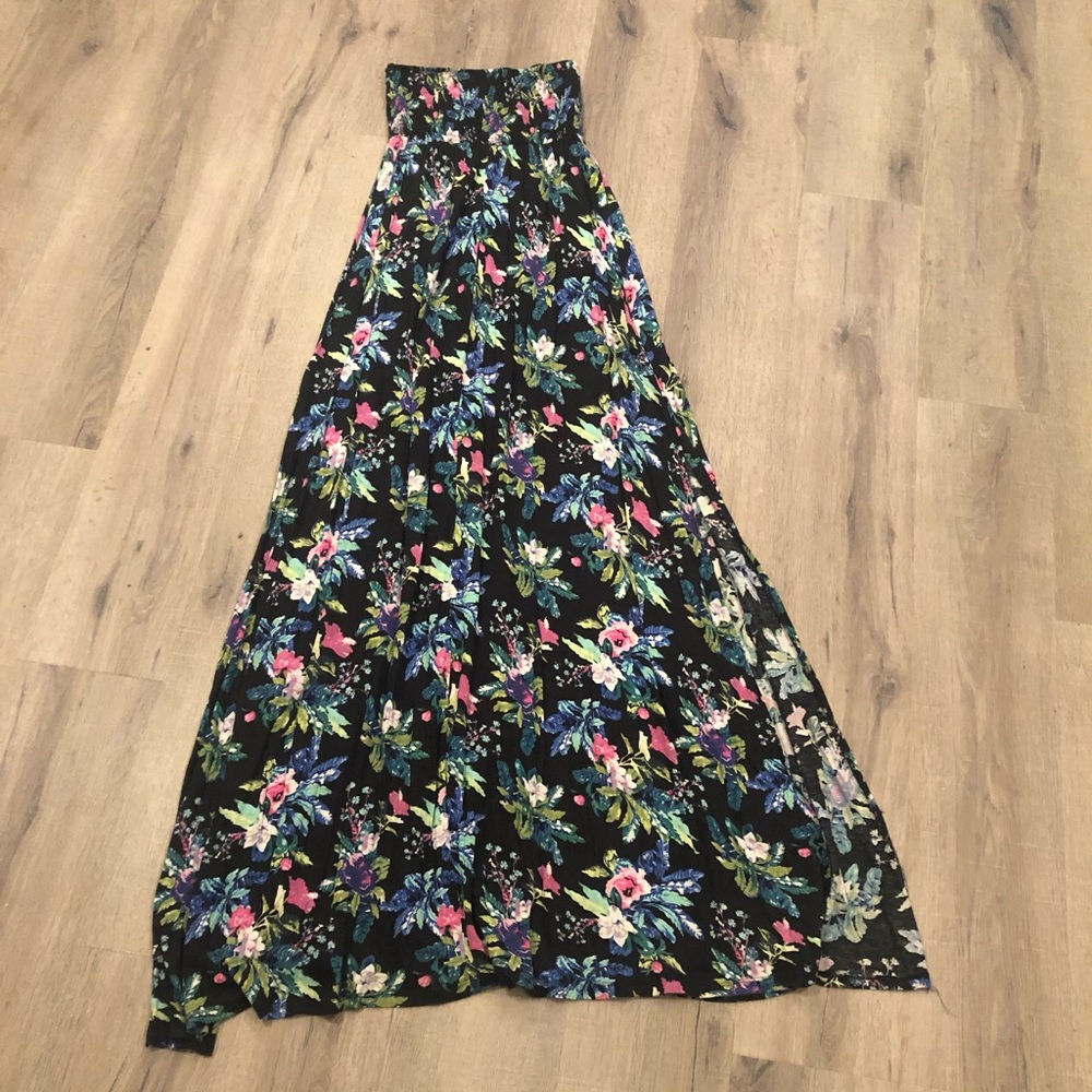 Floral tube top maxi dress